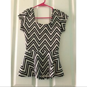 EUC Charlotte Russe Peplum Glitter Top